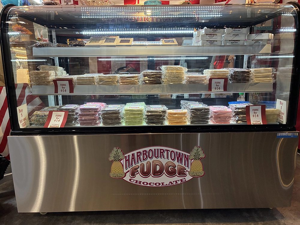 The Harbourtown Fudge display case