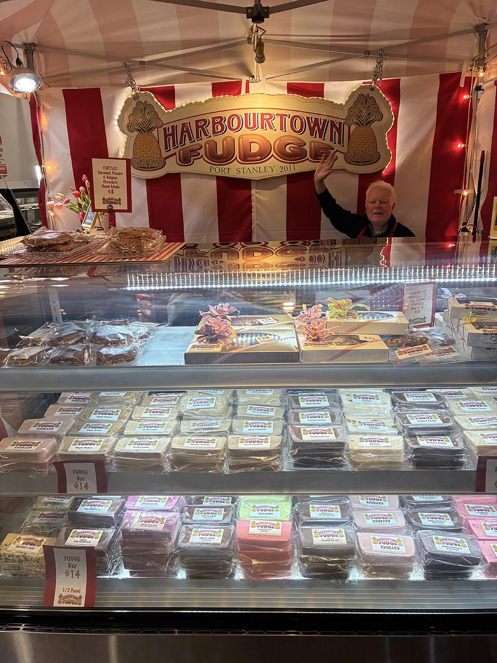 The Harbourtown Fudge booth at the market