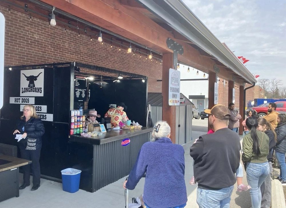 Customers lining up at the Long Horns stand