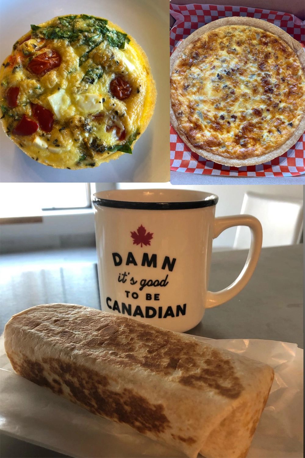Breakfast sandwich and coffee