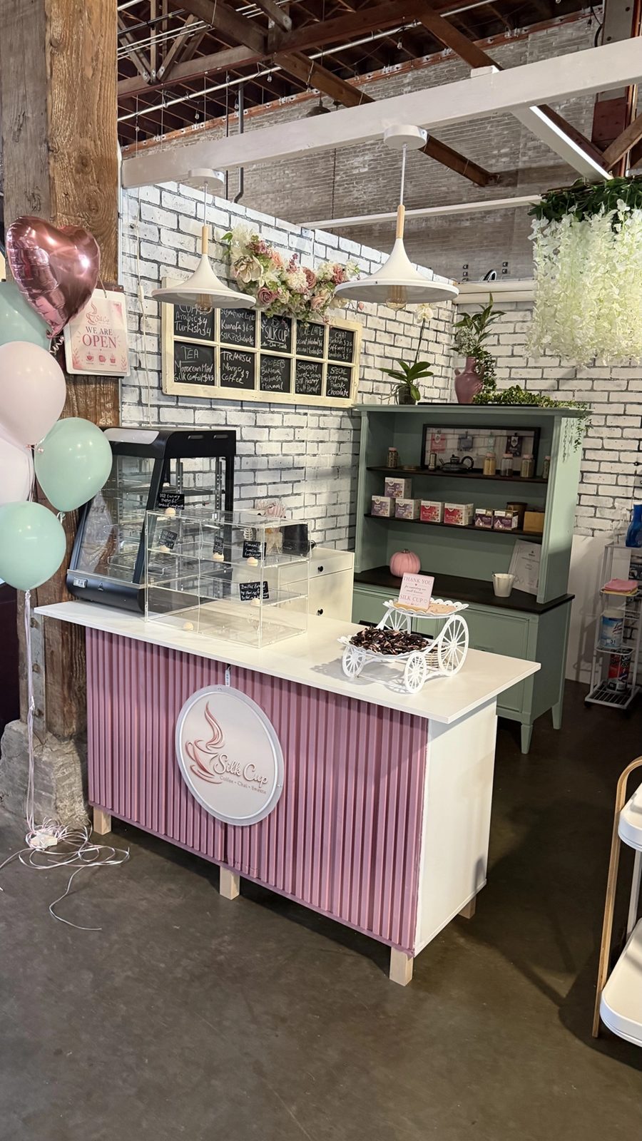 The Silk Cup counter at the market